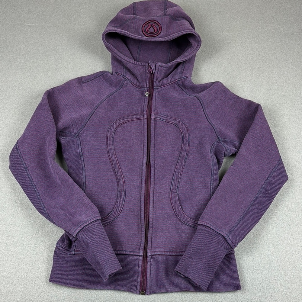 Lululemon Scuba Hoodie Size 6 Full Zip Purple Navy